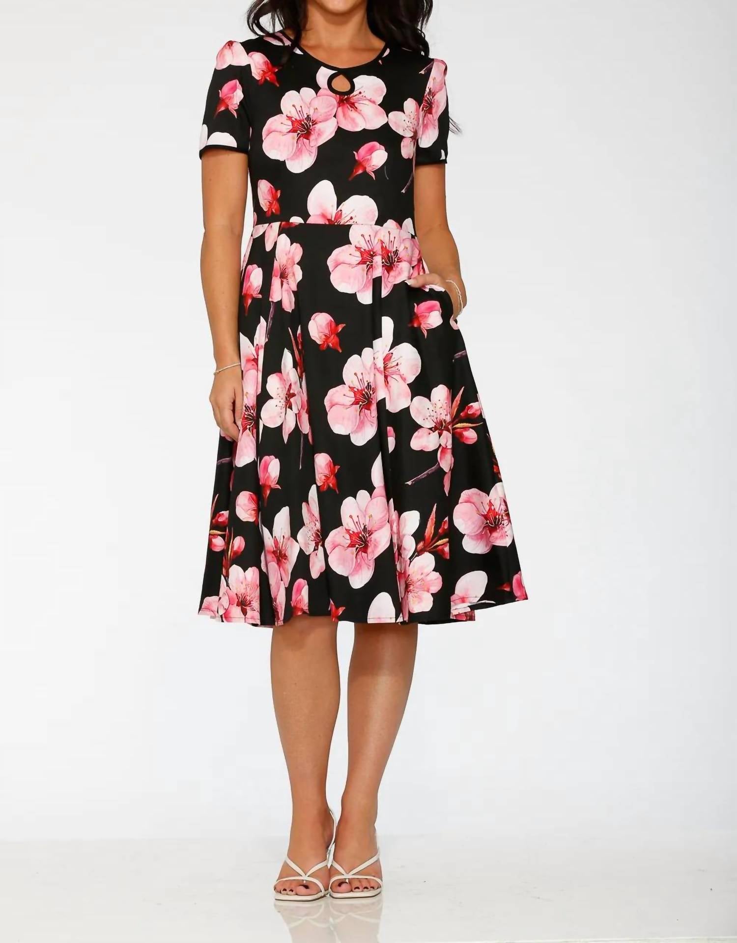 Orchid Bloom - Cotton Blend Swing Dress