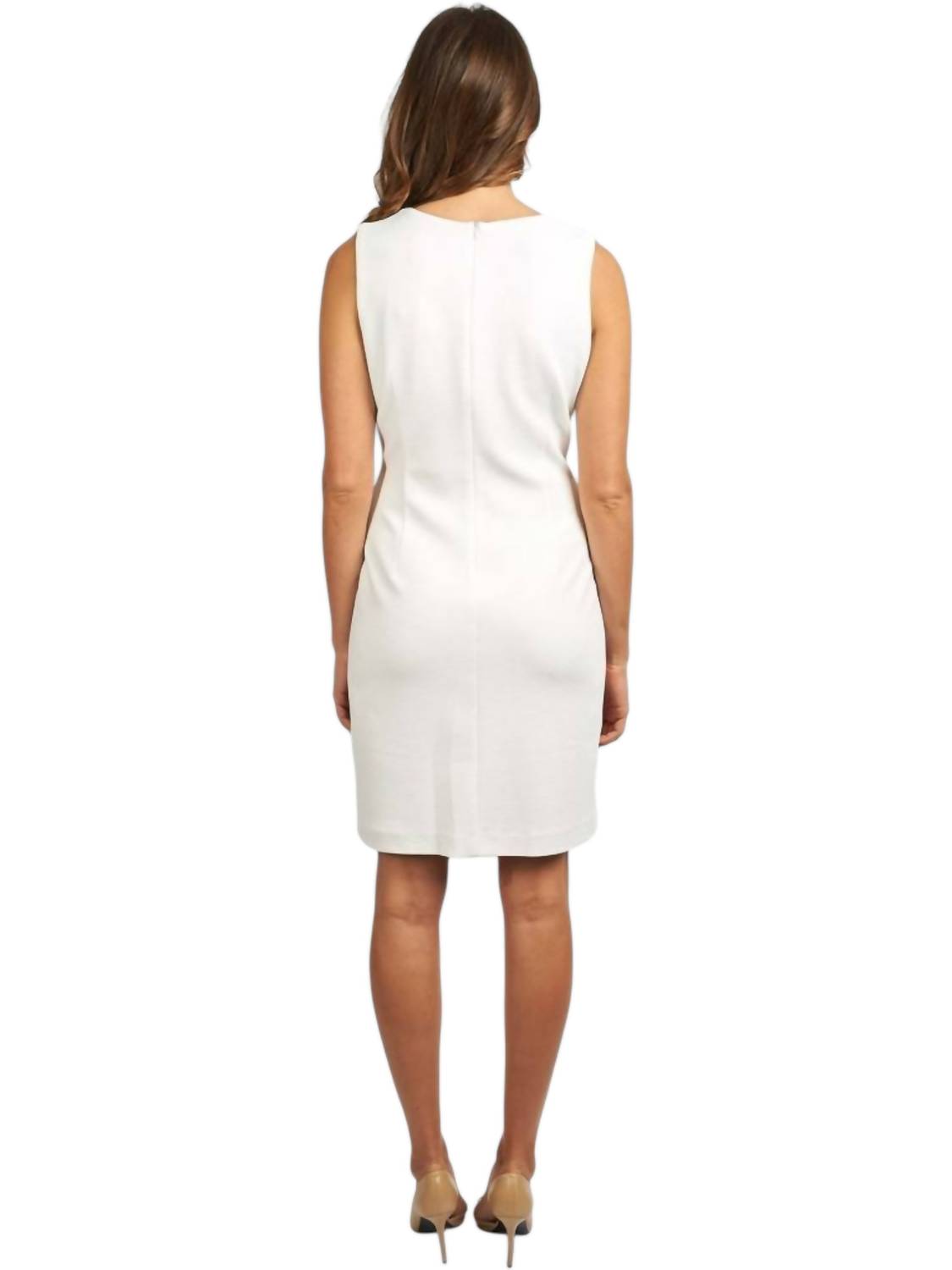 Joseph Ribkoff Lace Up Dress in ivory - women's dress - alternate view