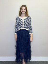 Papillon - Crochet Button Front Bell Sleeve Cardigan