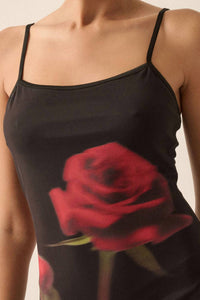 Promesa - Rose-print Layered Mesh Maxi Slip Dress