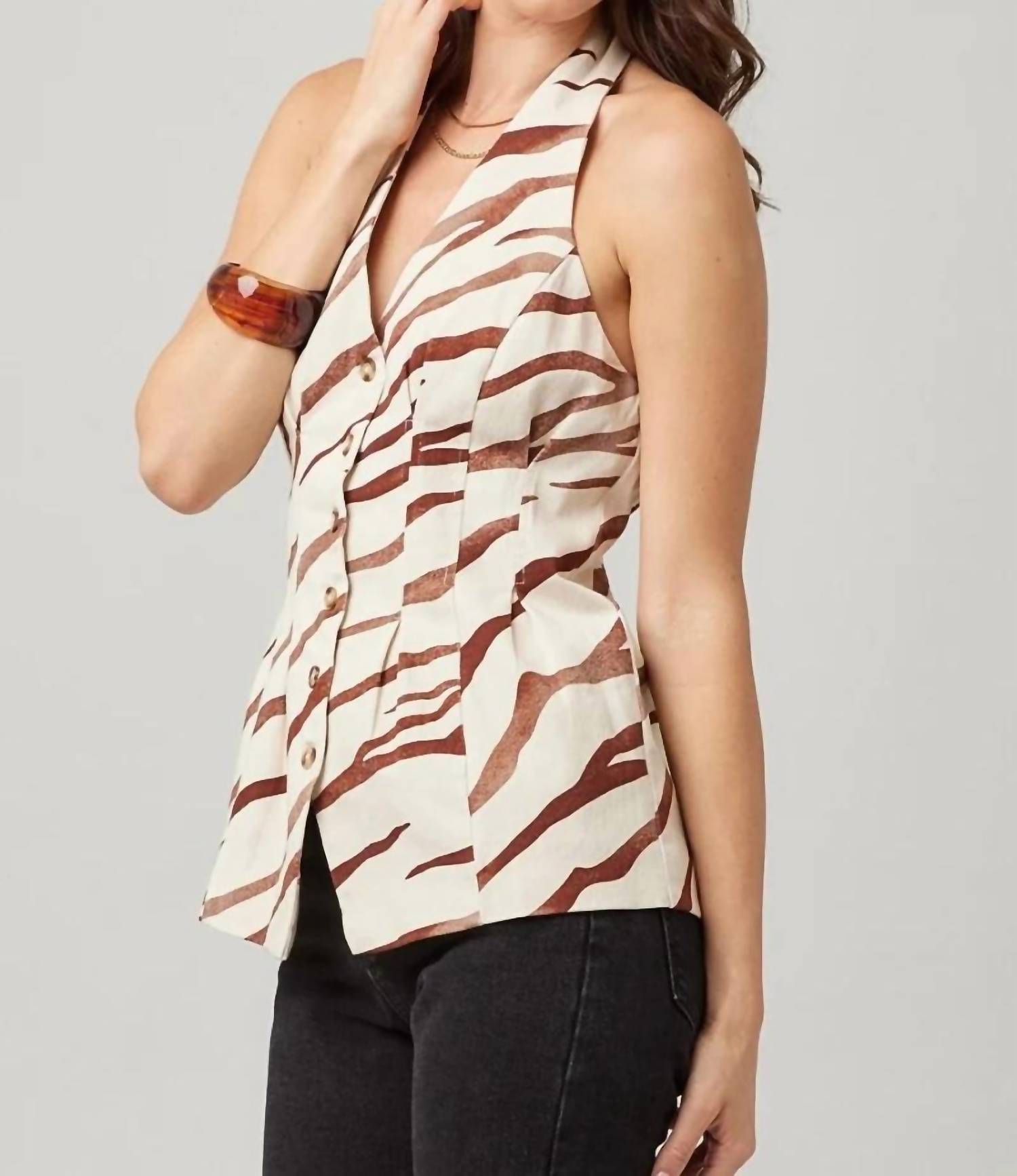 Illa Illa - Sasha Zebra Printed Halter Top & Short Set