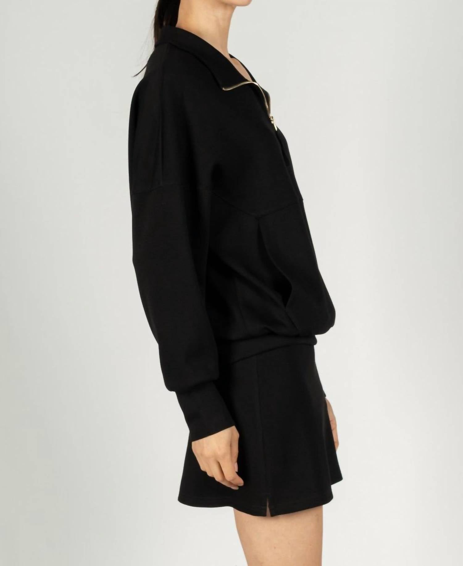 Before You Collection Tila Butter Modal Skort in black - women's shorts - detail view