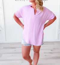 Zenana - Bernie Airflow Split Neck Top