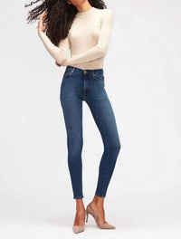 7 For All Mankind High Waist Super Skinny Jeans in dark wash denim - women's jeans