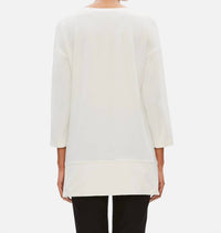 Eileen Fisher - Light-weight Washable Stretch Crepe Tunic Top