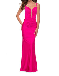 La Femme - Column Floor Length Dress