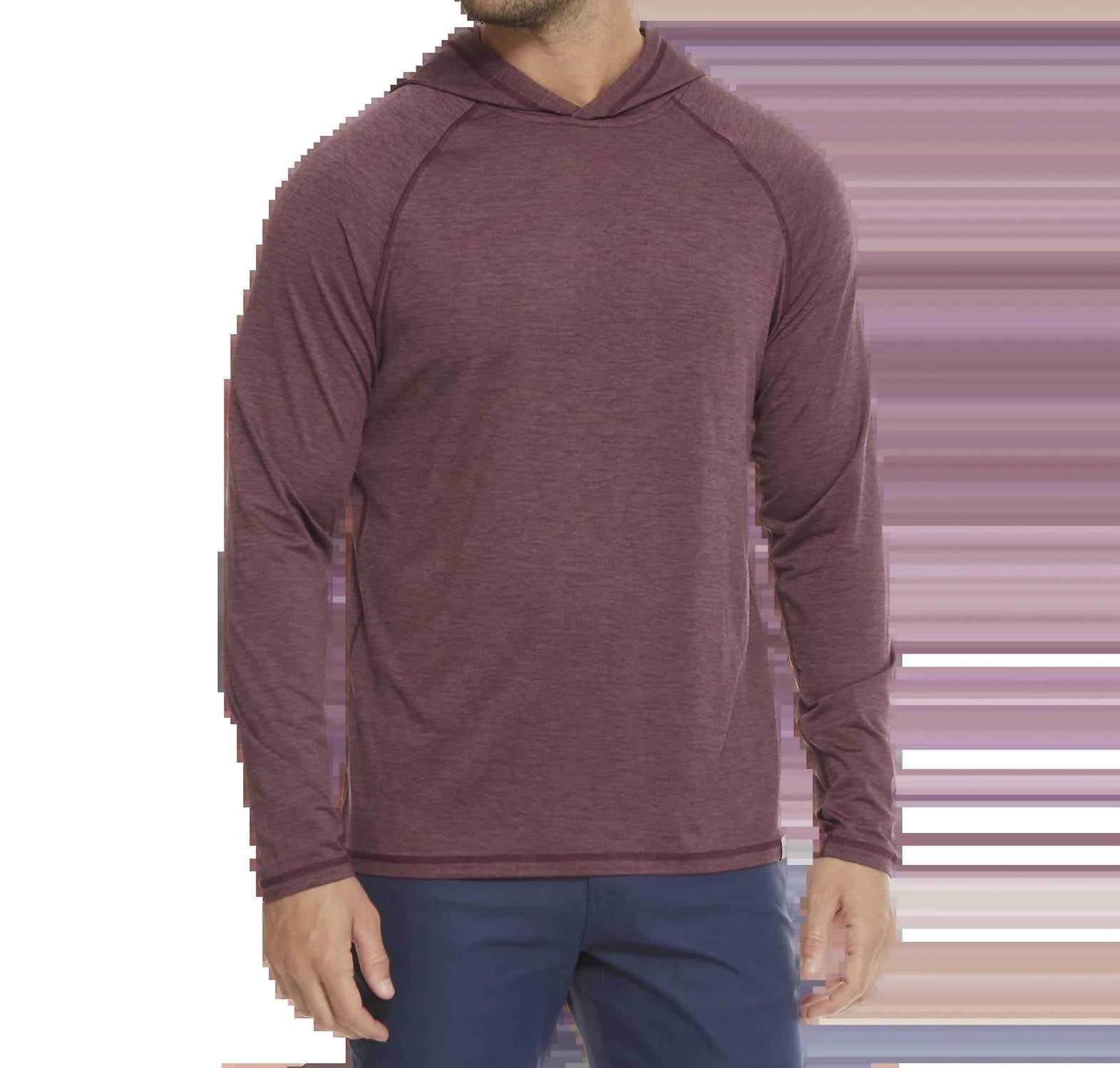 Flags & Anthem Vick Performance Hoodie in maroon heather - men's shirt