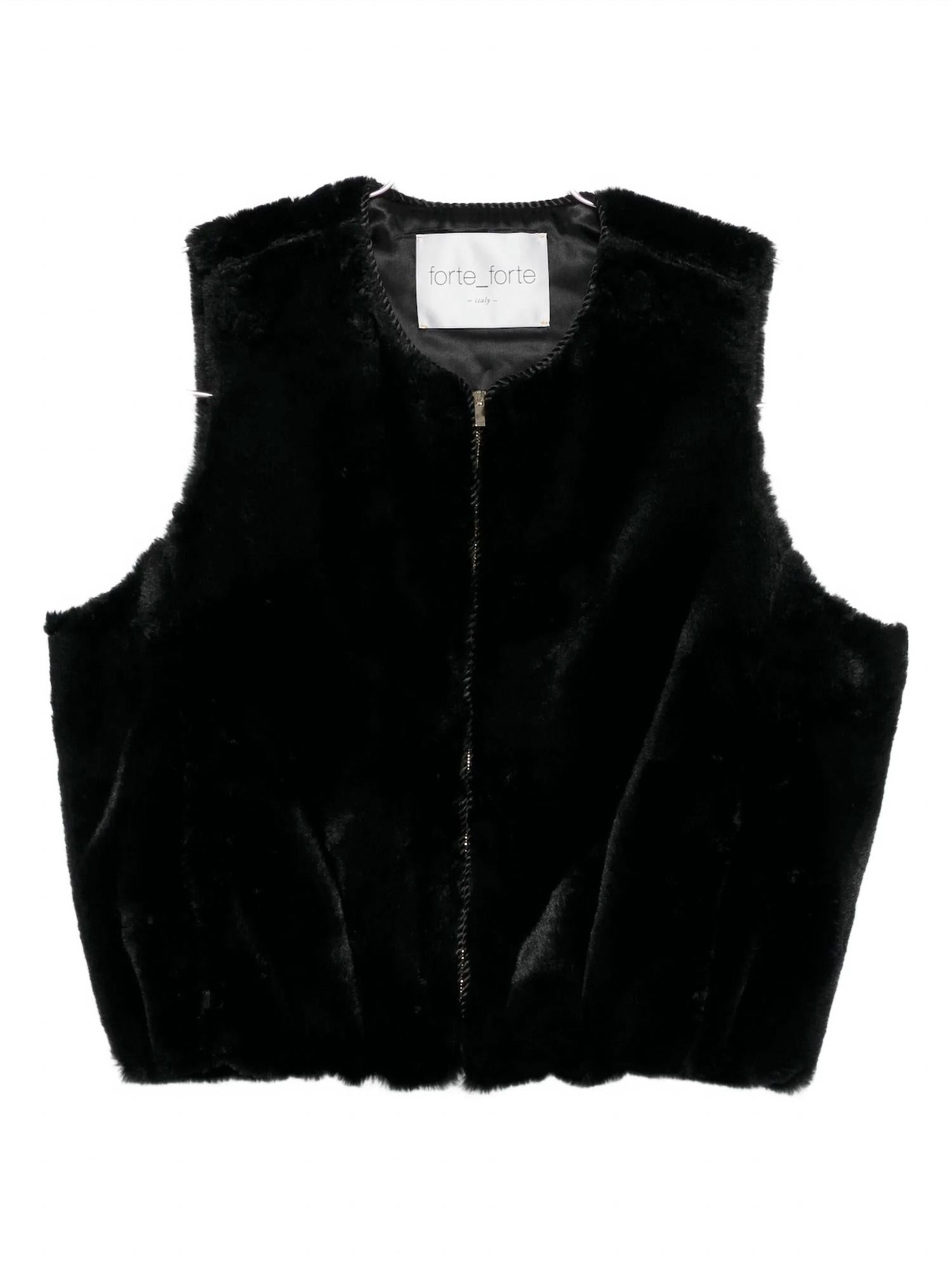 forte forte Eco Fur Vest in black - women's jacket - view 4