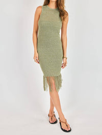 Sadie & Sage - Wild Cactus Fringe Midi Dress