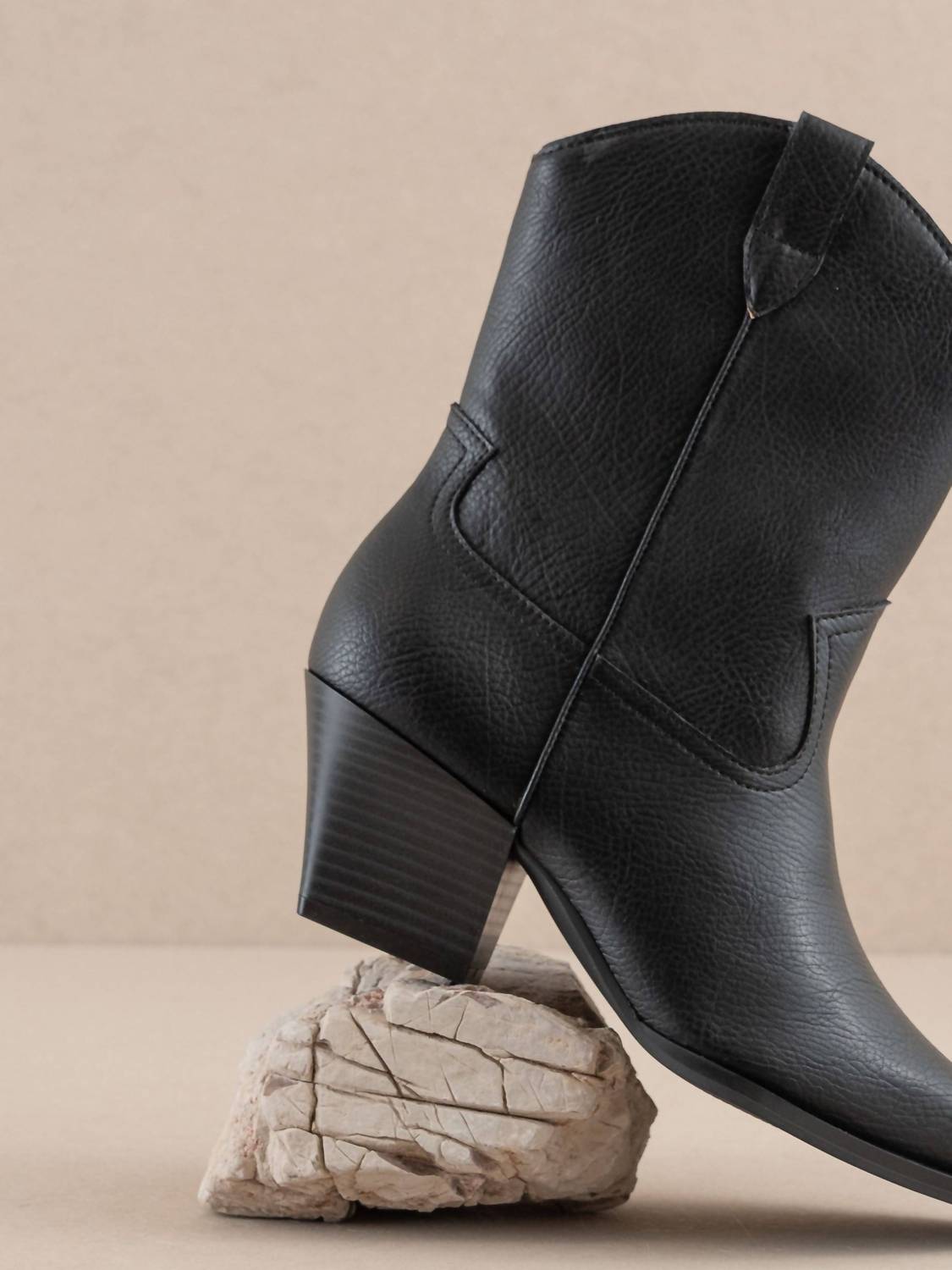 OASIS SOCIETY Women's Ames Short Cowboy Booties in black - women's shoe - alternate view