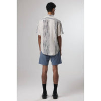 NN07 Jens Short Sleeve Shirt in white stripe - men's t-shirt - detail view