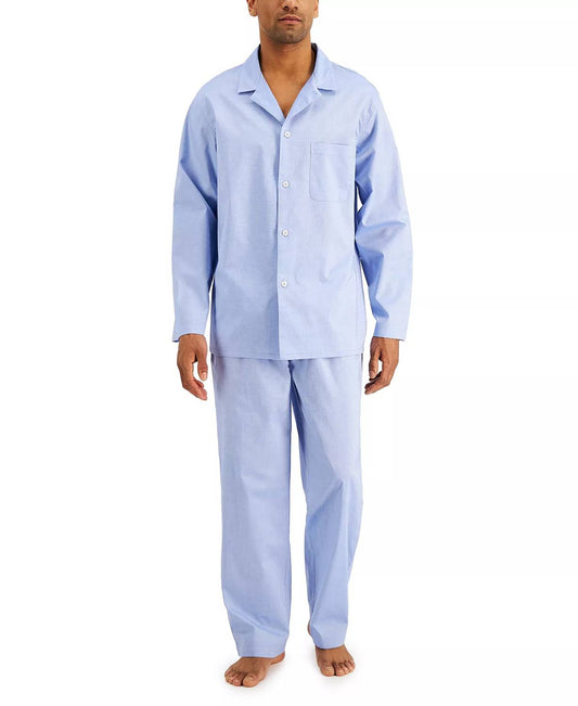 Club Room - 2-piece Solid Oxford Pajama Set