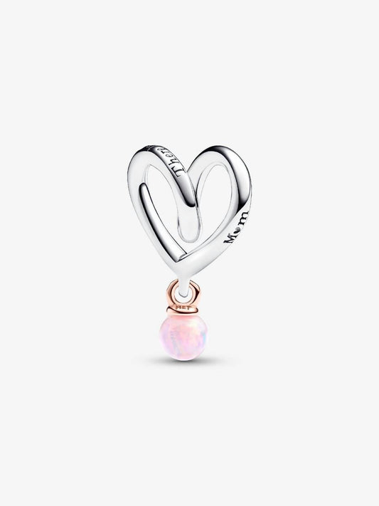 Pandora - Two-tone Wrapped Heart Charm Sterling silver, 14k rose gold plating charm only
