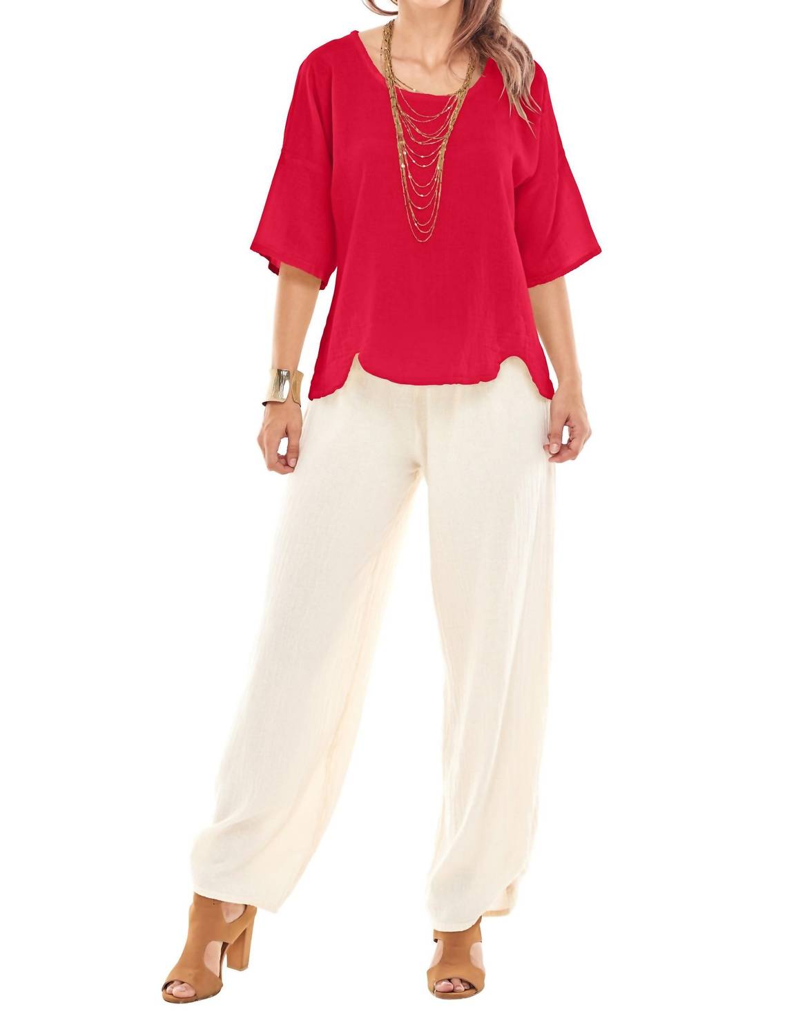 Oh My Gauze! - Scallop Top