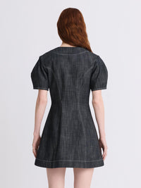 Matthew Bruch - Women's Apron Puff Sleeve Mini Dress