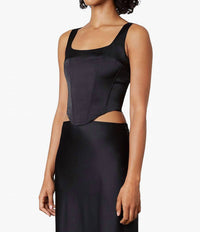 NIA Lera Corset Top in black - women's shirt - alternate view