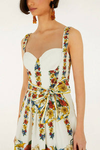 Farm Rio - Women's Martha Sunlit Garden Corset Mini Dress
