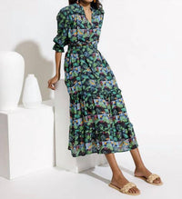Emily Lovelock - Adela Tropical Print Midi Dress