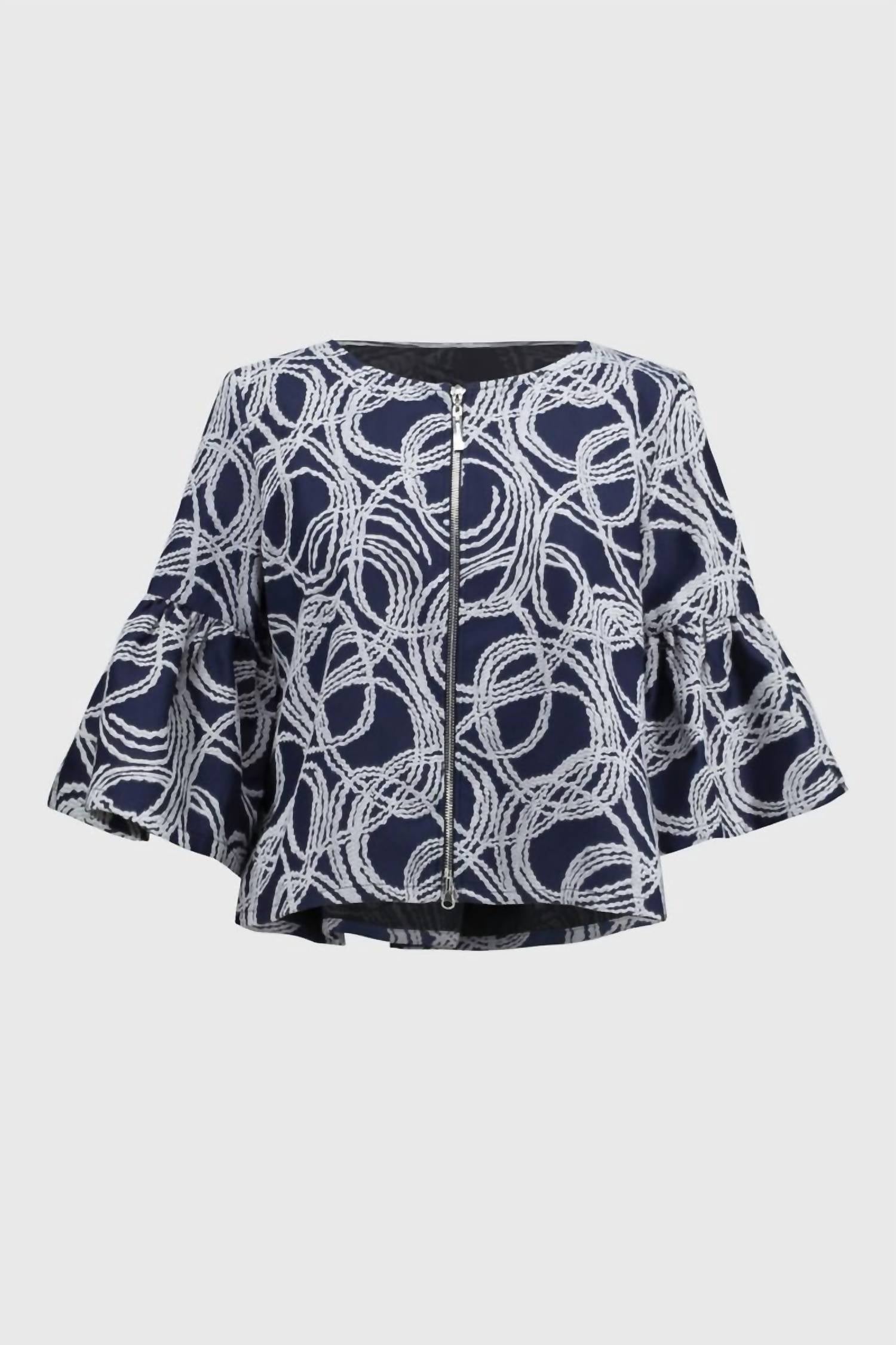 Joseph Ribkoff - Abstract Jacquard Trapeze Jacket