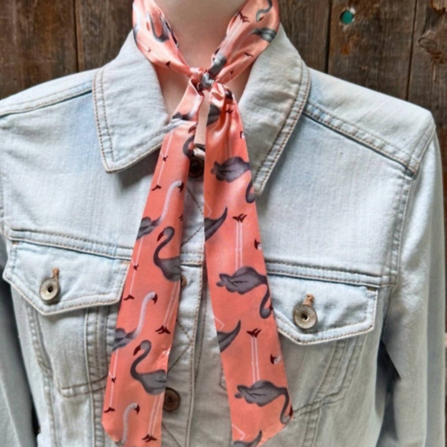 Rodeo Drive Conchos - Women's Flamingo Skinny Wild Rag Scarf