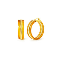 Gold & Honey - Women's Ridge Lucite Hoop Earrings