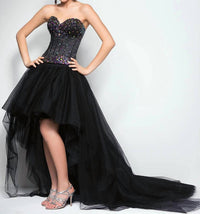 Blush Prom - Jeweled High-low Tulle Prom Dress