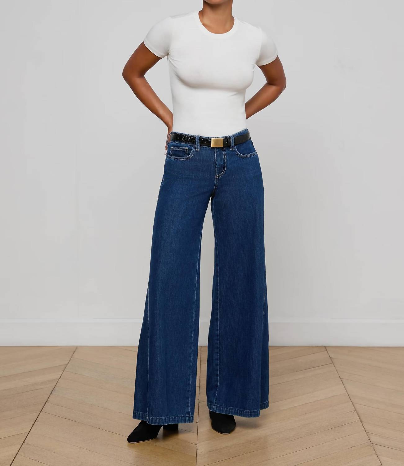 L'Agence - Savina Low-rise Wide-leg Jeans