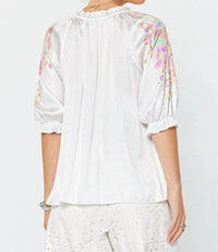 Current Air - Floral Printed V-Neck Blouse