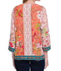 John Mark - Embroidered V-neck Top