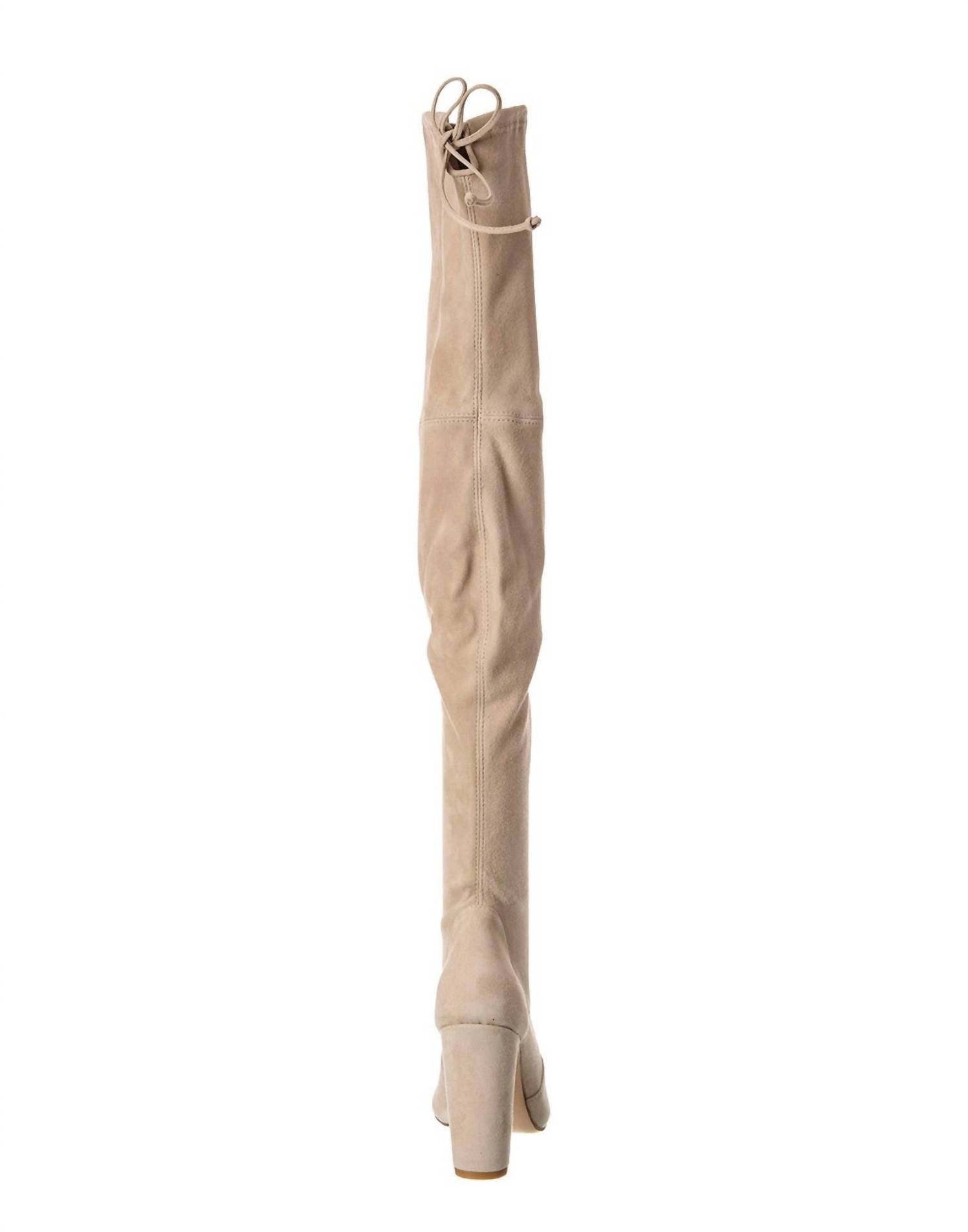STUART WEITZMAN Women's Vidaland 100 Suede Over-the Knee Boot in tan - women's shoe - alternate view