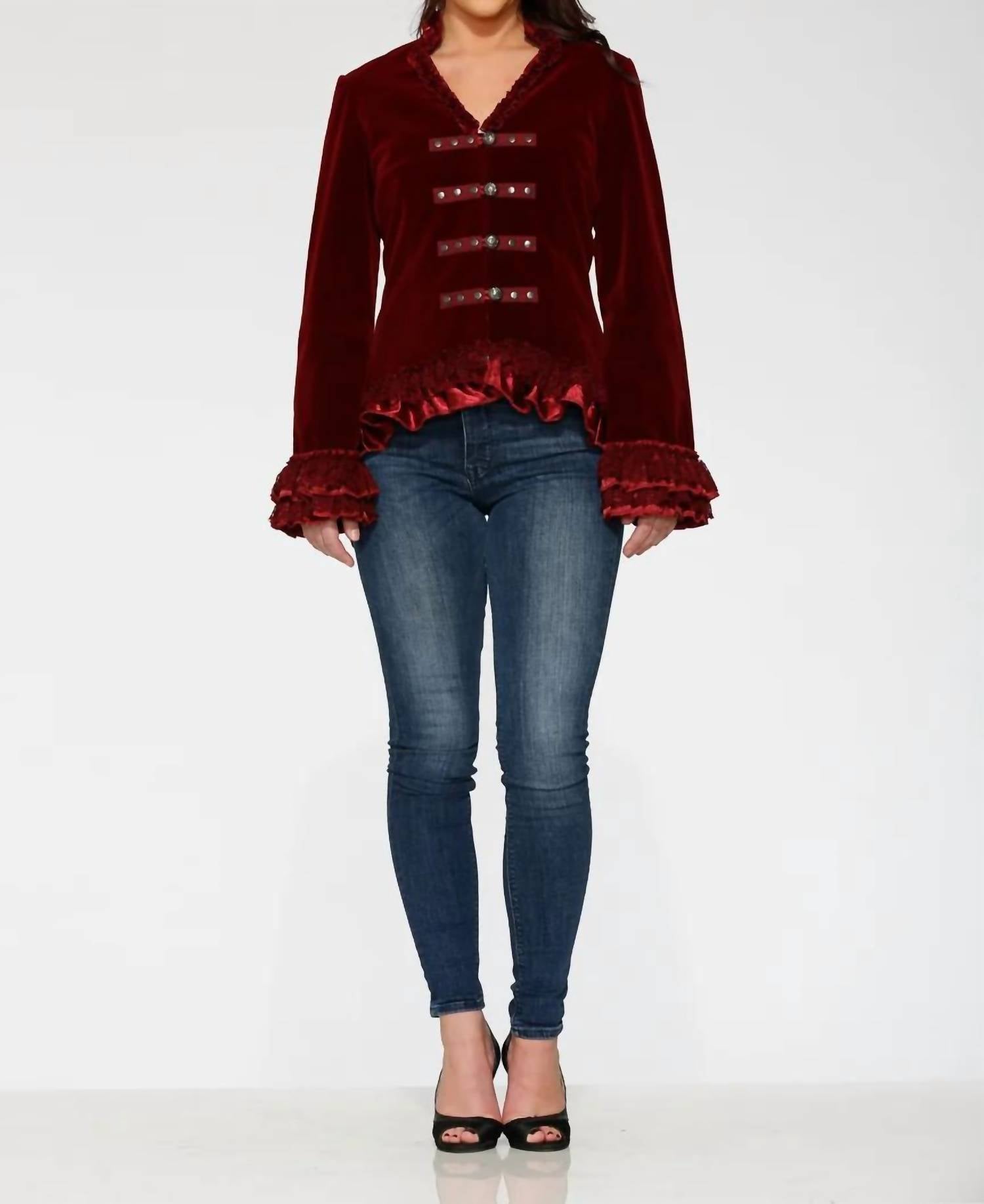 Orchid Bloom - Gloria Velvet Tailed Jacket