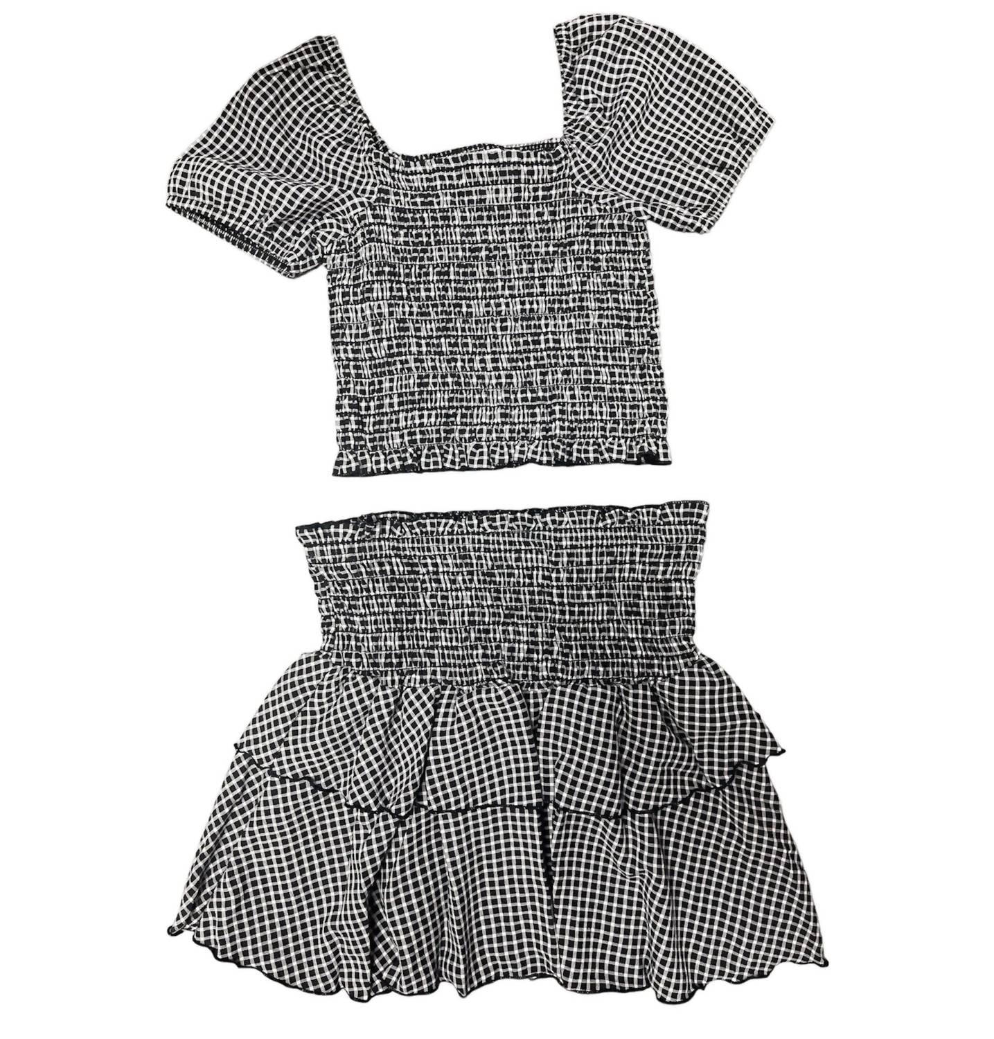 Cheryl Creations - Tween Plaid Ruffle Skirt and Top Set