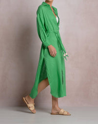 Elan - Linen Maxi Shirt Dress