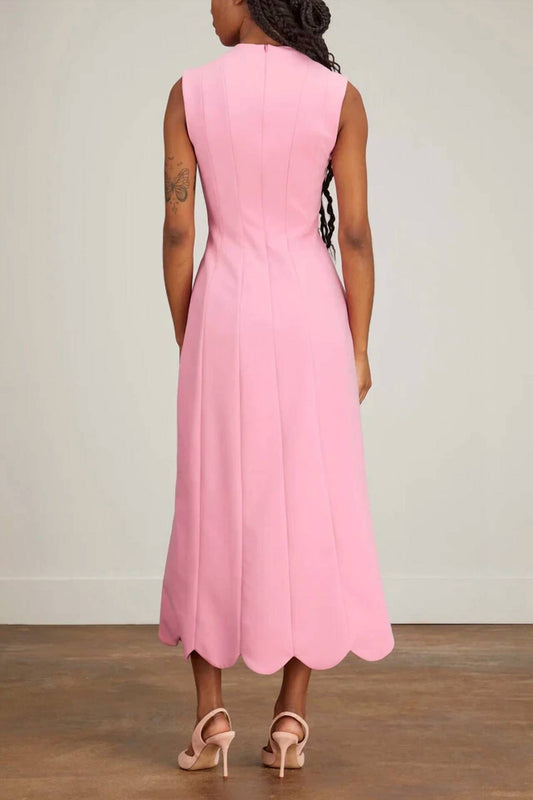 Lela Rose - Scallop Hem Midi Dress