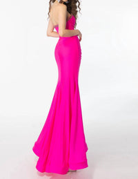 Ava Presley - Strapless Beaded Trim Prom Gown