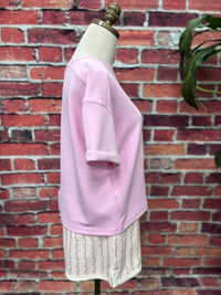 Simply Southern Women's Soft Knit Bow Tee in blush - women's t-shirt - alternate view