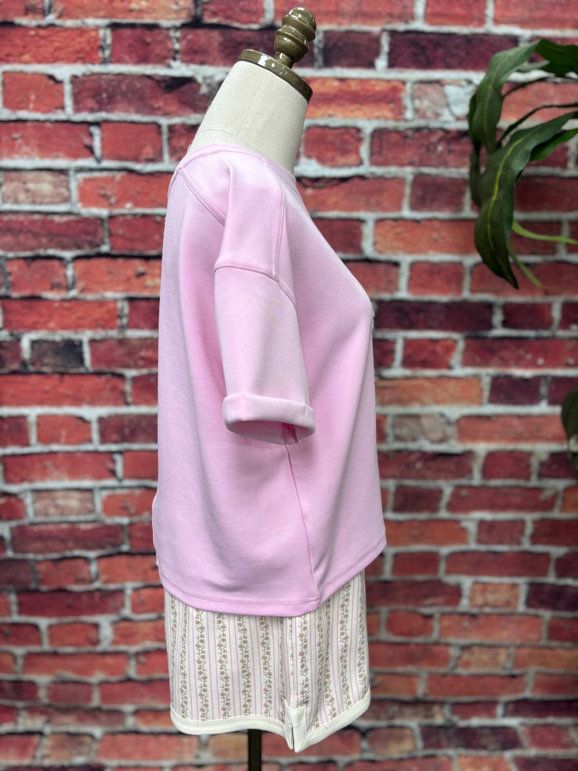 Simply Southern Women's Soft Knit Bow Tee in blush - women's t-shirt - alternate view