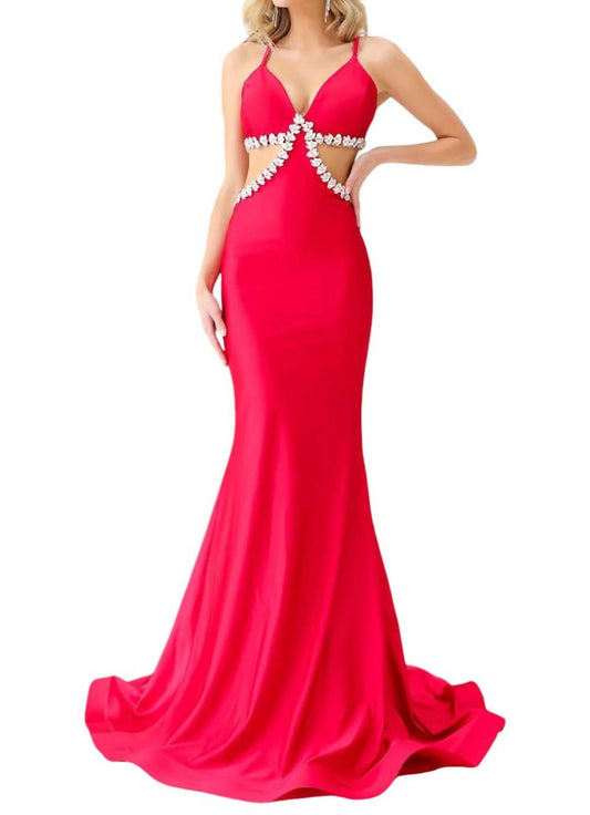 Jessica Angel - PLUNGING V-NECK JERSEY MERMAID GOWN