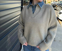 Line And Dot - Teena Long Sleeve Textured Sweater