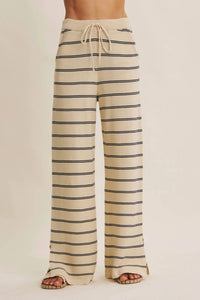 In February - Striped Wide Leg Knit Pants