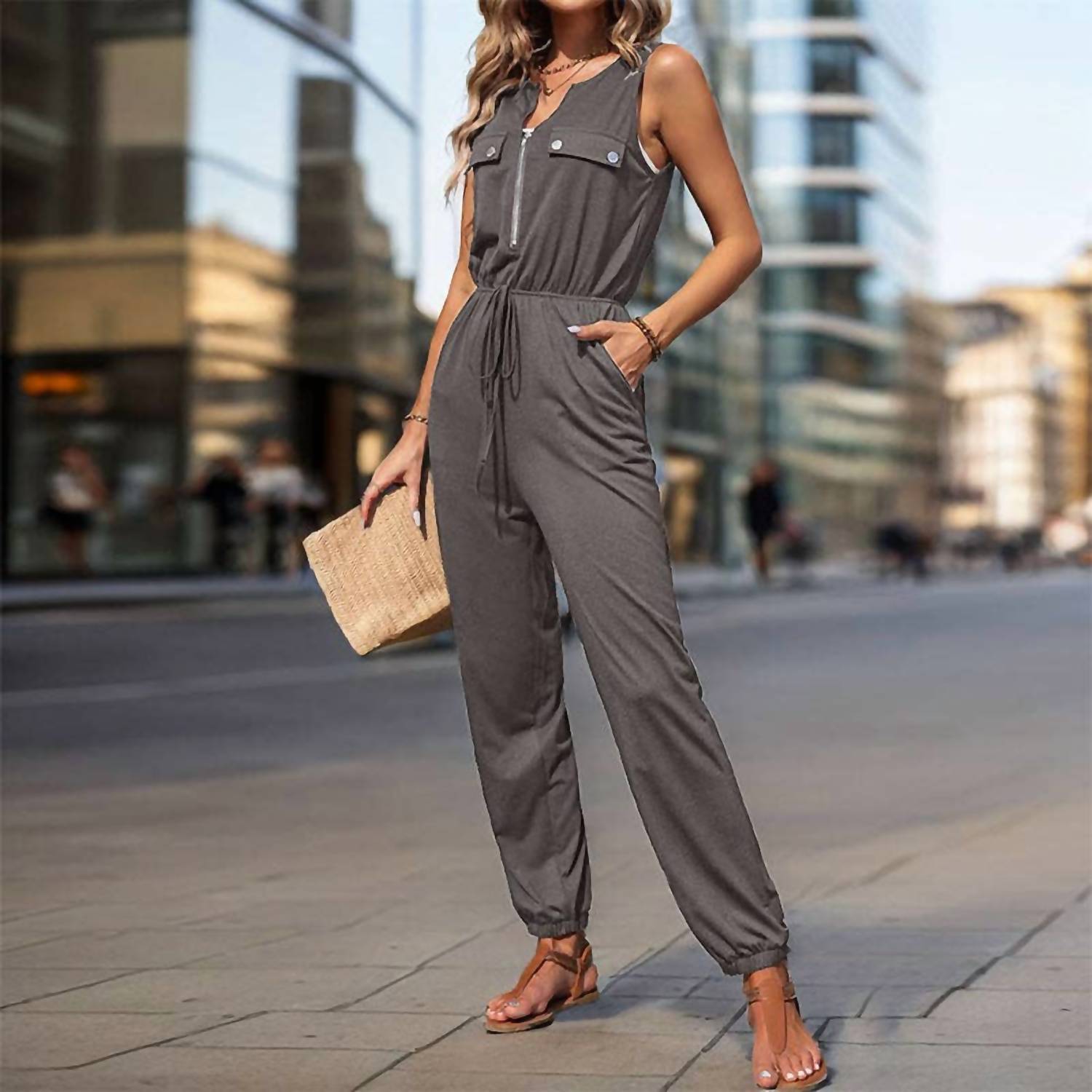 Lovesoft - Sleeveless Jogger Jumpsuit