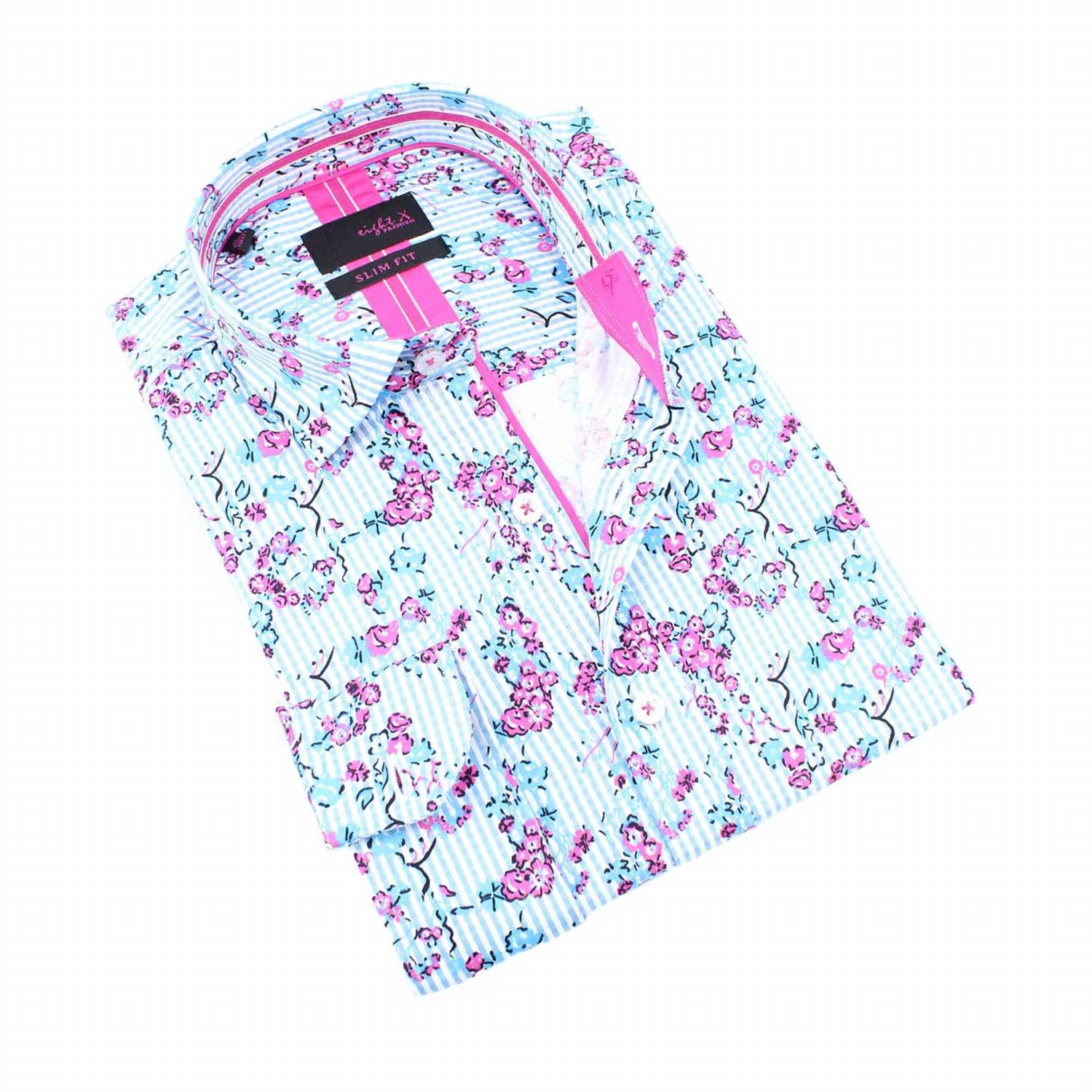 Eight X - Striped Rose Button Down Shirt