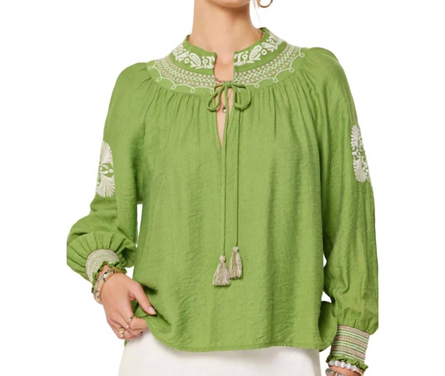 Current Air - Bohemien V-Neck Top With Tassel