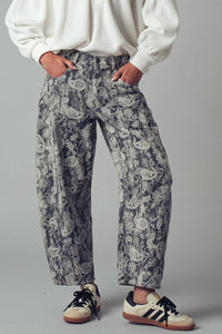 Urban Daizy - Paisley Print Cropped Wide Leg Pants