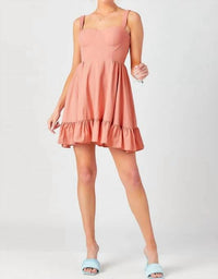 Baby Pink - Tiered Mini Dress