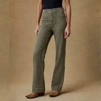 Faherty STRETCH TERRY PATCH POCKET PANT in coastal sage 2 - women's pants