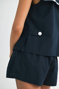 MABLE Marina Top And Shorts Set in blue - women's sleepwear - view 9