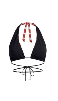 Voglia Swimwear Ariel Reversible Bikini Top in black - women's swimwear - alternate view