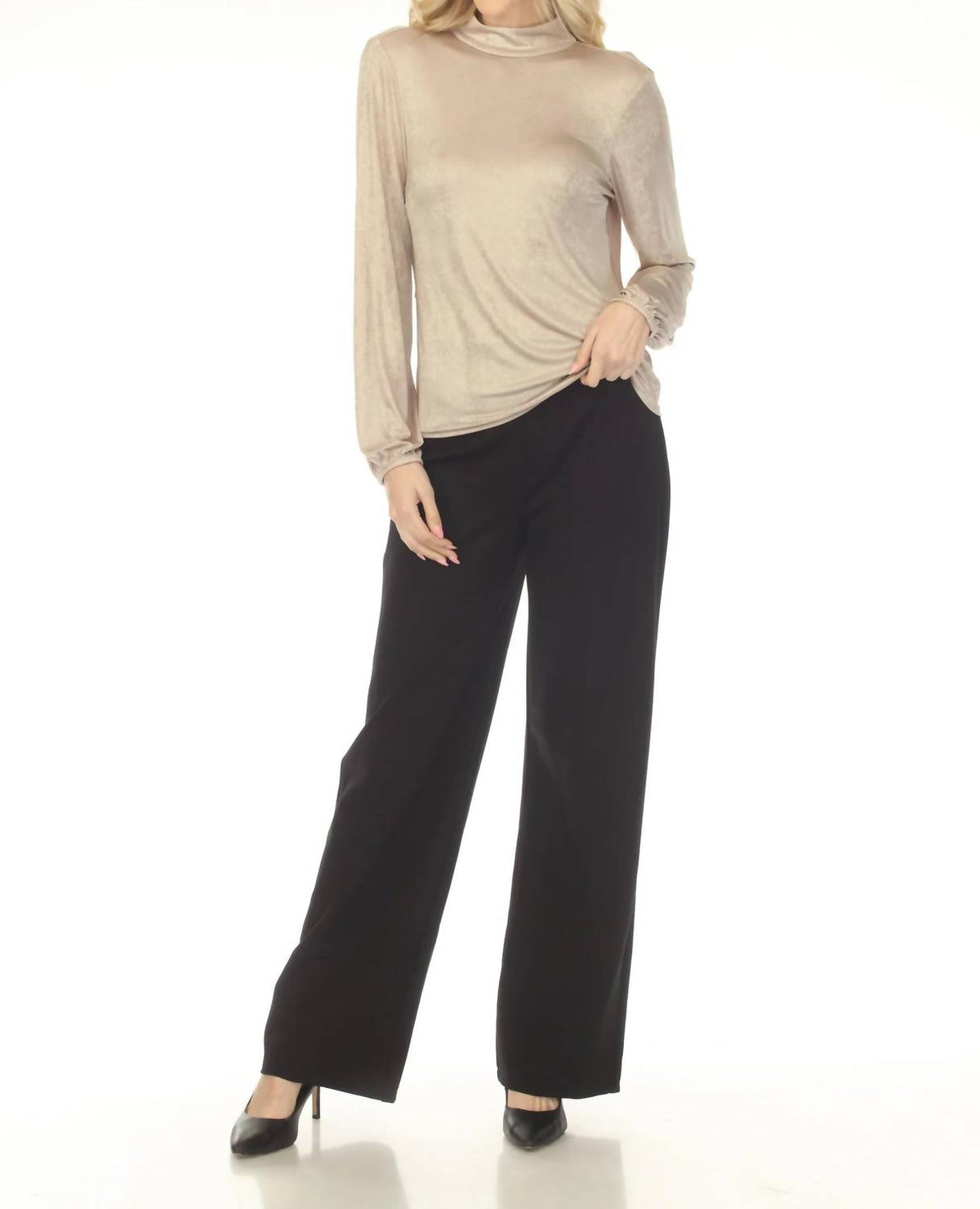 Joseph Ribkoff - Pull On Heavy Knit Wide Leg Pant