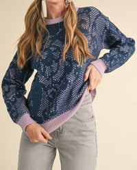 &Merci - Lace Pattern Knit Sweater
